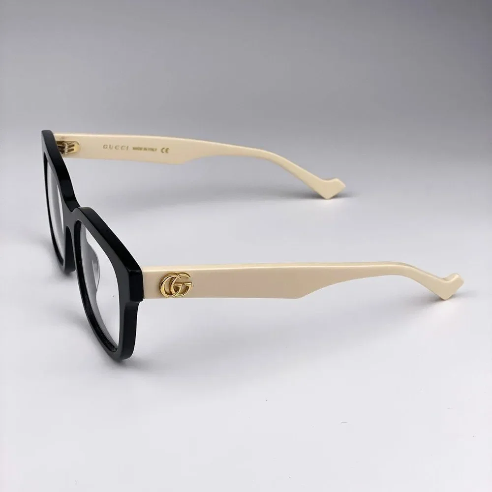 Gucci GG0958O 005 Eyeglasses Black White Square Unisex